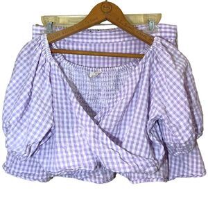 Sim & Sam Purple Gingham Crop Top & Skirt Set